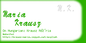 maria krausz business card